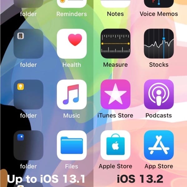 iOS 13.2 transparent wallpaper