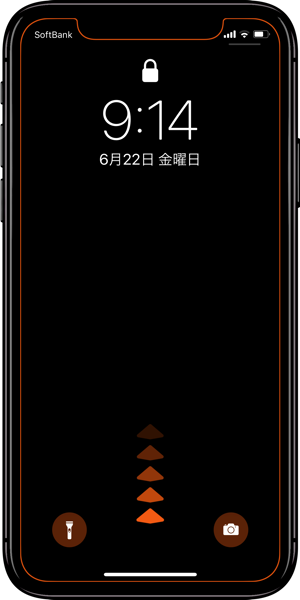 新作Xの壁紙カラードック矢印ロック画面オレンジのスクリーンショット