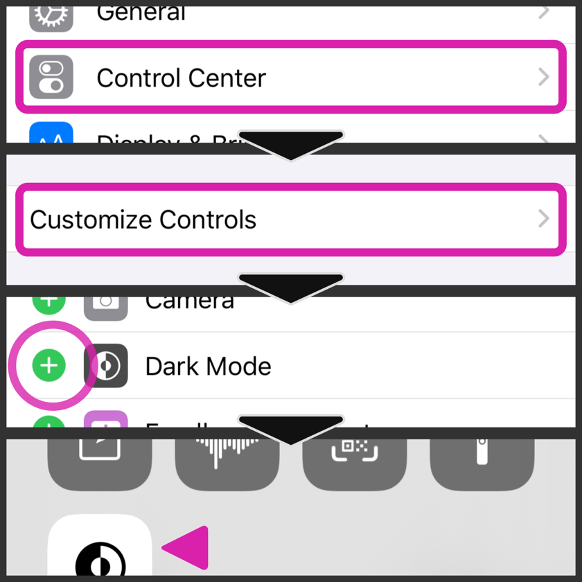 add Dark Mode to Control Center